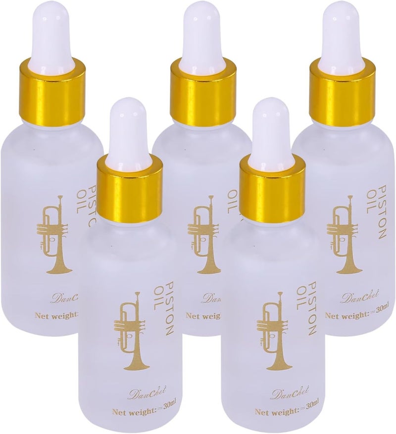 5 pcs Synthetic Piston Valve Oil for Trumpet,Tuba and Brass Instruments 1.02 fl.oz/30ml/pcs